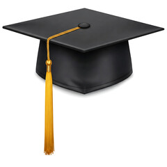 graduation cap on white background