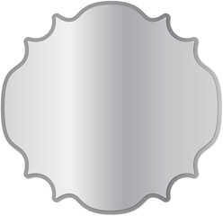 Metallic Silver Decorative Frame Label