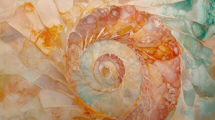 Swirling patterns of a beautiful shell design