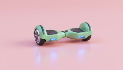 Hoverboard on a pink background with a sleek design.