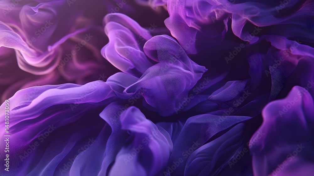 Canvas Prints abstract 3d purple and blue waves flowing in soft light background