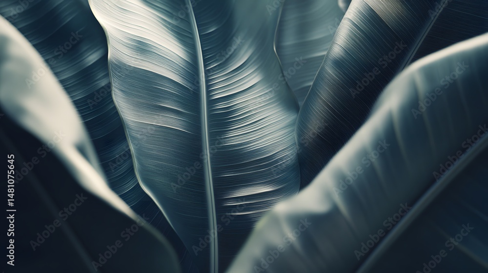 Poster close-up view of intricate leaf veins and textures.
