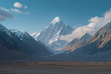 Fototapeta premium Majestic mountain peak piercing the sky