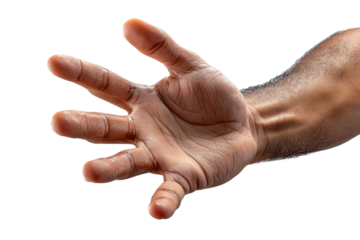 Outstretched Hand: An intimate close-up of an outstretched hand, its detailed lines and textures telling a story of human experience, reaching out with purpose and intent.