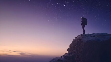 Obraz premium Cosmic Exploration in a Colorful Outer Landscape at Dusk