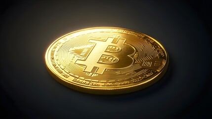 Golden Coin Glowing Against Dark Backdrop Symbolizing Wealth and Value
