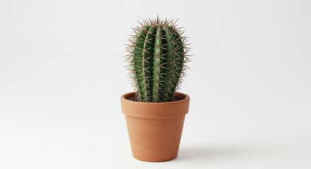 cactus in pot with white background