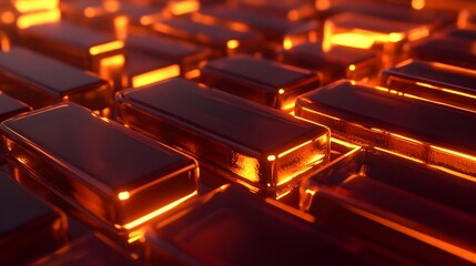 Layered Acrylic Panels in Warm and Cool Tones with Light Effects