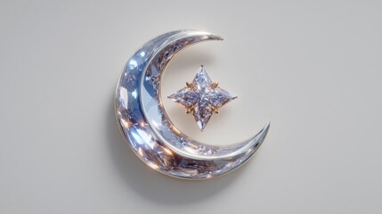 Elegant Crescent Moon and Star Gemstone Jewelry Design for Luxury Accessories