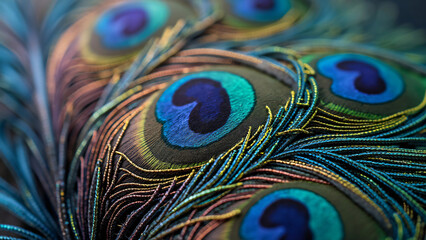 Fototapeta premium Feather Detail with Iridescent Colors