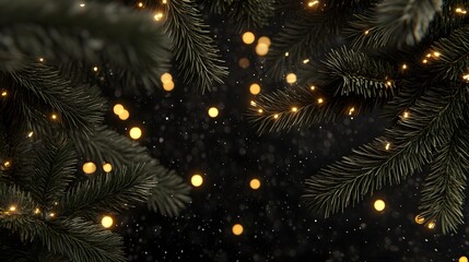 Sparkling Bokeh Lights on a Christmas Tree Background