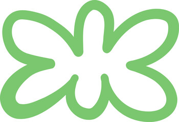 Simple green butterfly silhouette, abstract concept of transformation and freedom.