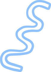 Winding Road Path, Simple Blue Line Concept of Journey and Direction.