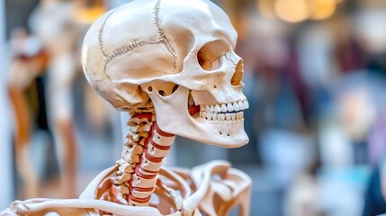 Human Skeleton Model Displaying Exquisite Detailing of Skull and Torso