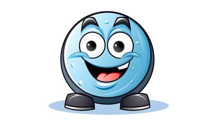 Obraz premium Cartoon Ice Hockey Puck Vector Illustration for Sports Designs