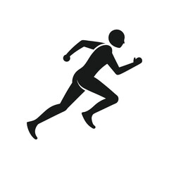 Running  man silhouette icon on white background
