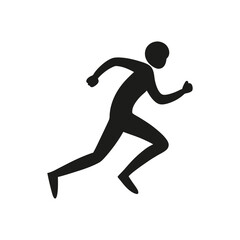 Running  man silhouette icon on white background