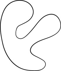 Spiral curve blob with narrow interior space