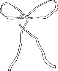 Simple ribbon bow with uneven tails and small center knot