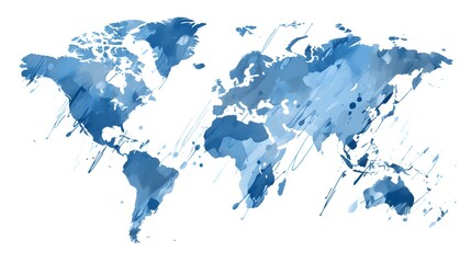 Detailed world map sketch vector illustration for educational purposes