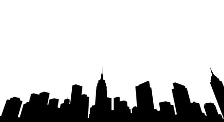 Fototapeta premium Majestic city skyline silhouette at night