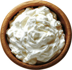 Creamy Yogurt Dip in Wooden Bowl