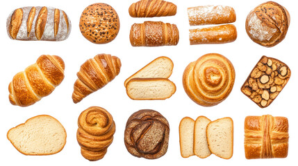 French Croissant Bread Isolated on Transparent Background


