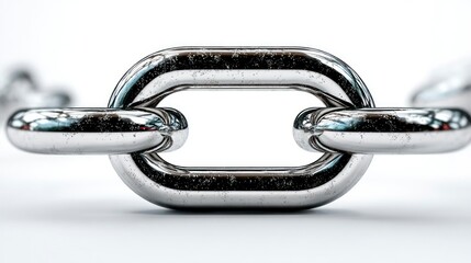 Obraz premium Stainless Steel Chain Link Strength and Connectivity Symbolized in High Detail