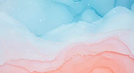 Fototapeta premium Tranquil Dreamy Watercolor Gradient Waves