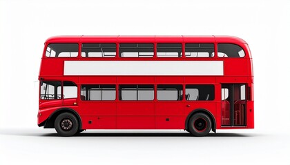 Red Double-Decker Bus Rear View Mockup for City Tours and Urban Views