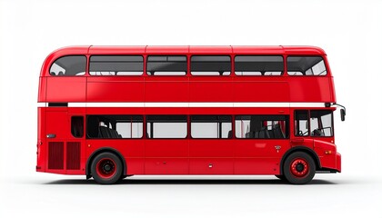 Red Double-Decker Bus Rear View Mockup for City Tours and Urban Views