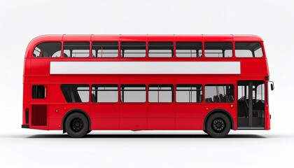 Red Double-Decker Bus Rear View Mockup for City Tours and Urban Views