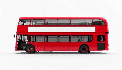 Red Double-Decker Bus Rear View Mockup for City Tours and Urban Views