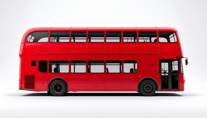 Red Double-Decker Bus Rear View Mockup for City Tours and Urban Views