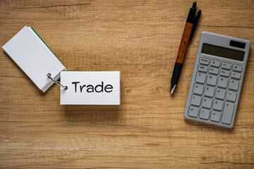 There is word card with the word Trade. It is as an eye-catching image.