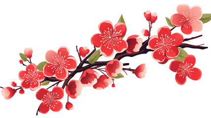 Elegant Vector Illustration of Plum Blossoms from Japan for Design Projects