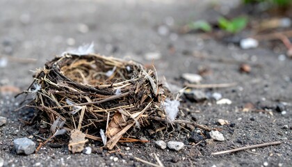 A bird’s nest on the ground, empty and broken – Grief and Loss
