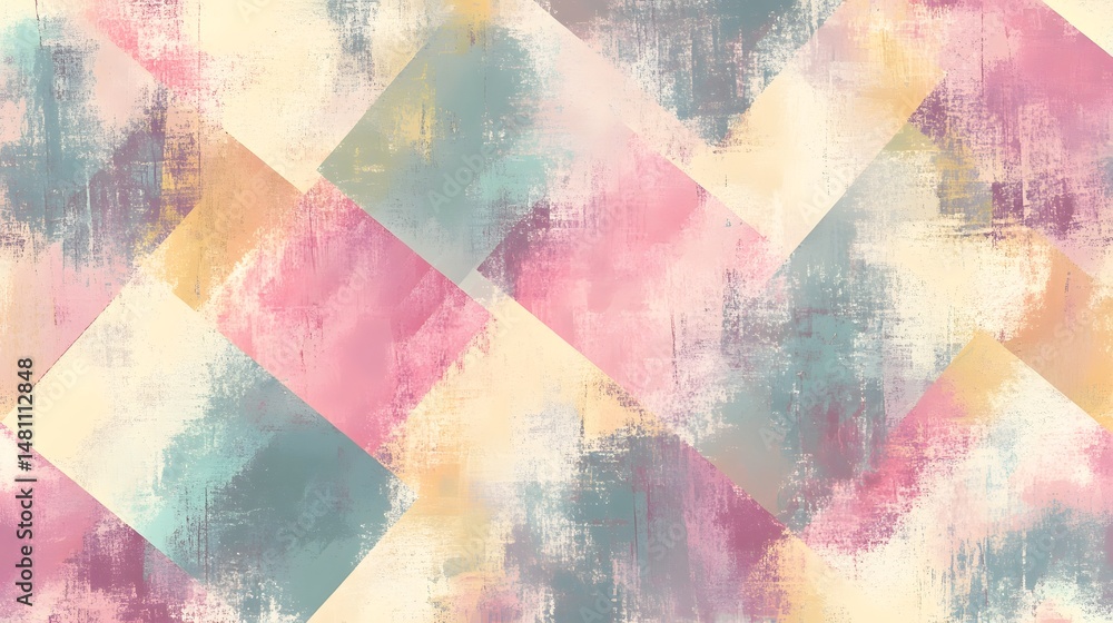 Aufkleber abstract geometric pattern design with soft color palette.