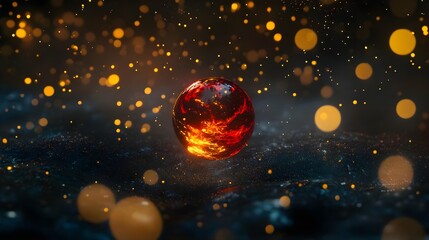 Obraz premium Isolated Glass Sphere with Magical Glow on Dark Background