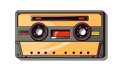 Obraz premium Vintage VHS Tape Cartoon Illustration for Retro Media and Nostalgia Concept