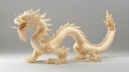 Fototapeta premium Intricate Chinese Dragon Papercut Art in Delicate Style