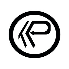 Kp Logo style shape vector design.	