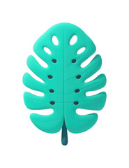 Vibrant monstera leaf, cut out - stock png.