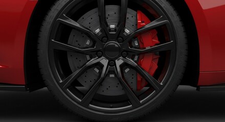 Dynamic car wheel with brake rotor view