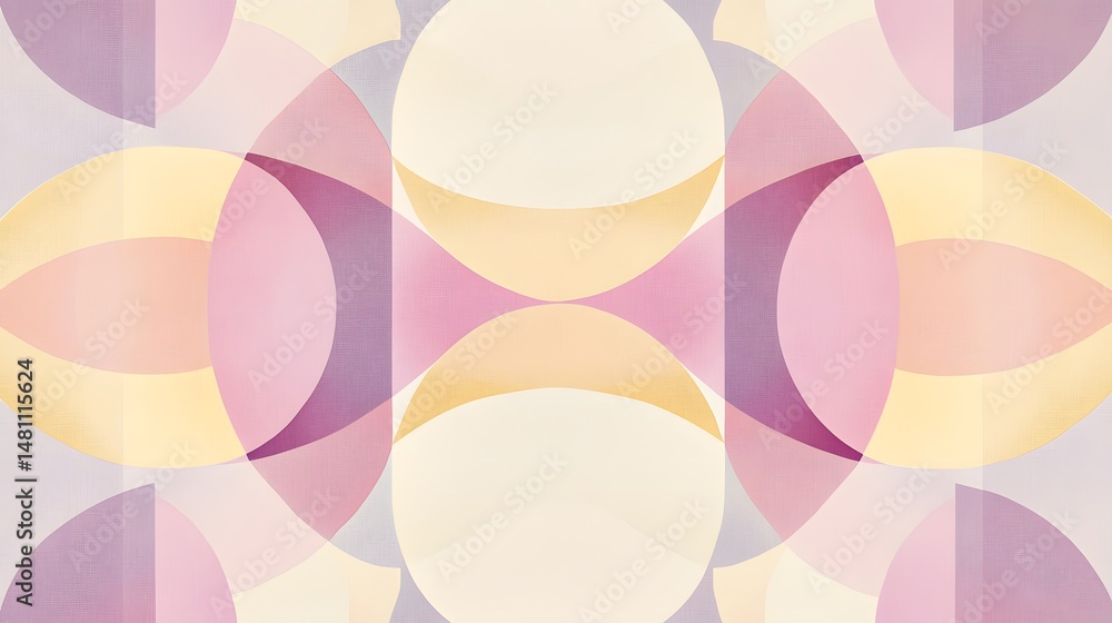 Poster abstract geometric pattern of overlapping circles in pastel colors.