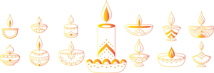 Diwali candle set element for Diwali lights festival