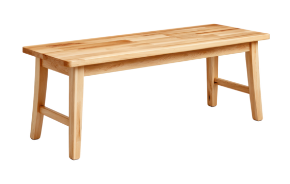 Minimalist rectangular wooden table made of light maple wood with sturdy legs and smooth surface, perfect for dining or work