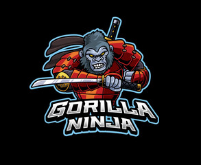 Gorilla Ninja Mascot