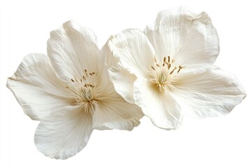 Obraz premium Two delicate, off-white blossoms