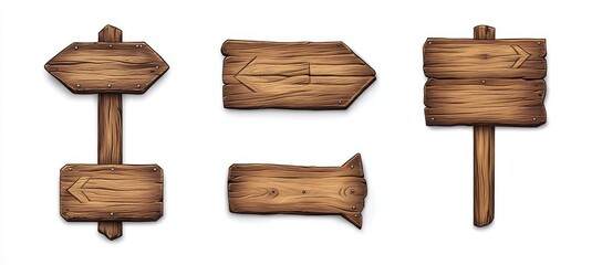 Vintage Wooden Directional Signs
